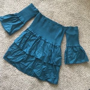 DONATING NEXT WEEK- teal off-shoulder top